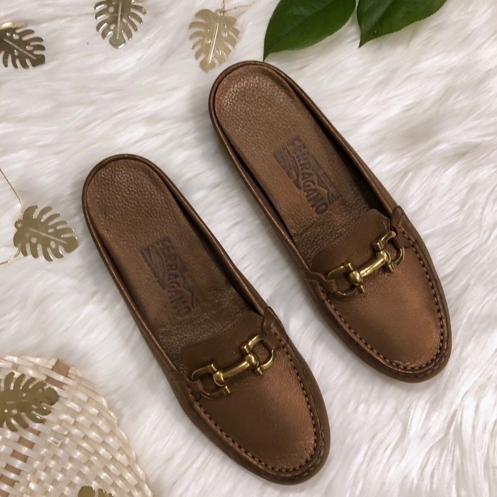 Salvatore Ferragamo Leather Gancini Slide Loafer 6